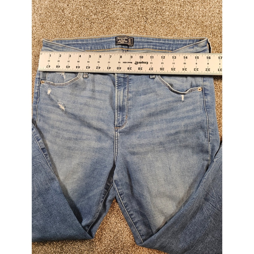 Abercrombie & Fitch Simone High Rise Ankle Distressed Jeans Blue 32 14R - Picture 10 of 15